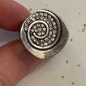 Whimsigoth Spiral Vintage Silver Ring